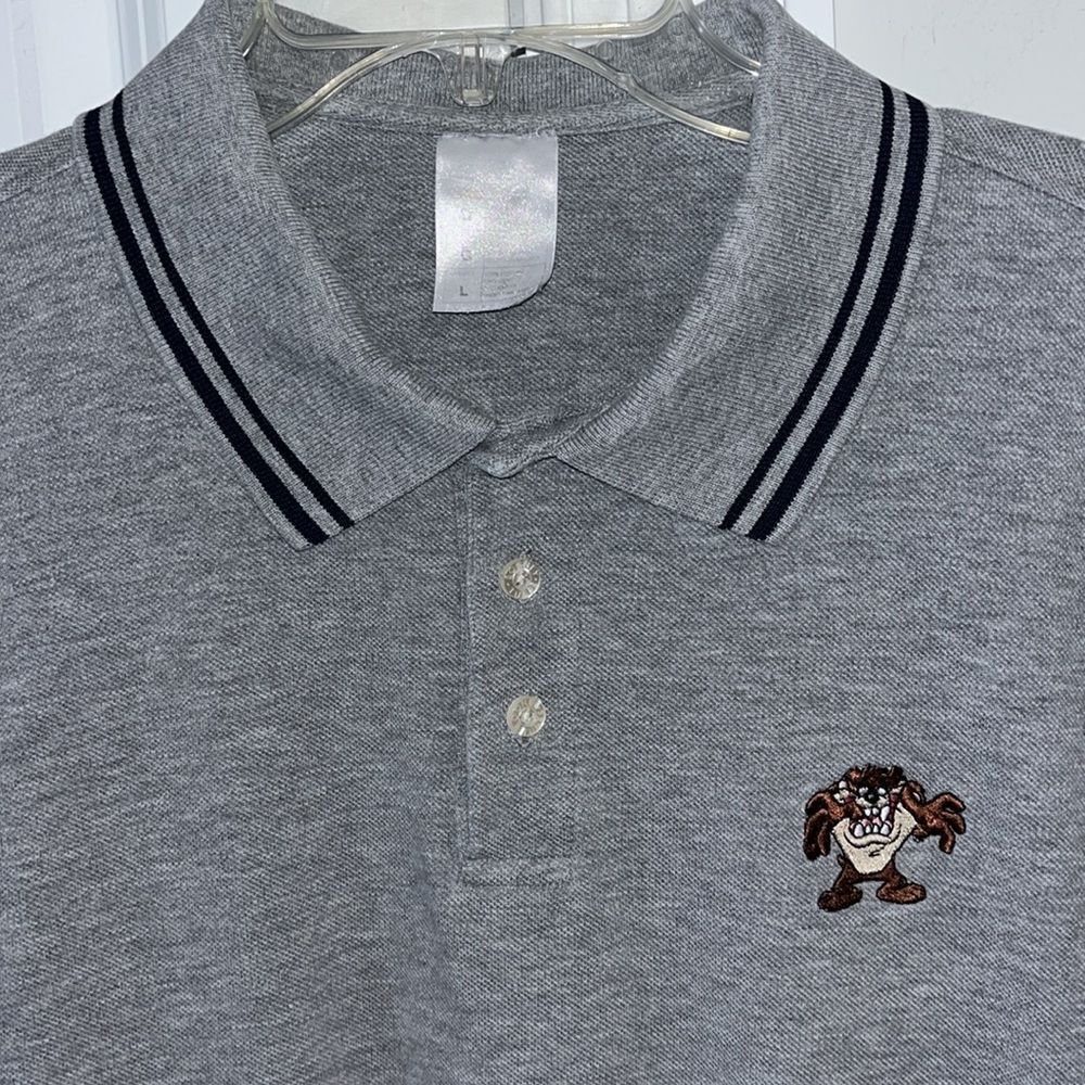 Taz Tasmanian Devil Vintage Gray golf polo retro cotton men’s shirt Warner Bros